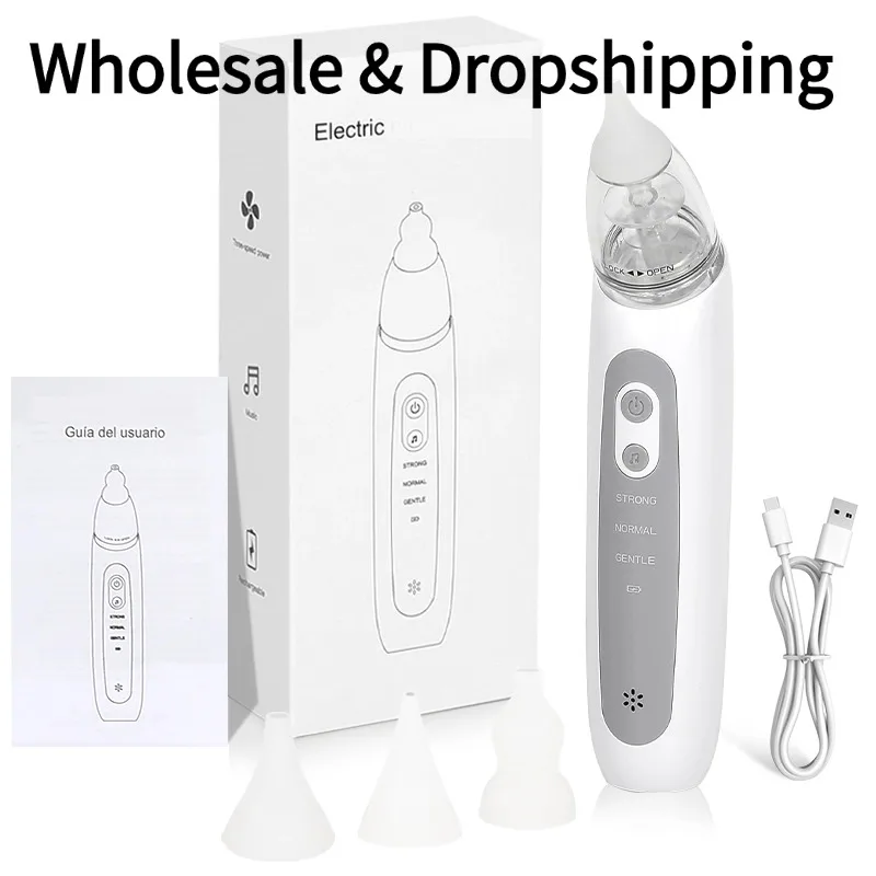 Venta al por mayor y Dropshipping, nuevo patrón, aspirador Nasal eléctrico para bebé, versión de carga, aspirador para chupar, prevenir la congestión Nasal
