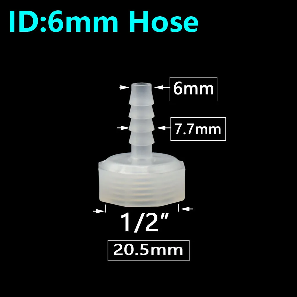 Accesorios de lengüeta para manguera de 4/6/8/10/12/14/16/20/25mm con junta de acoplador de conector de tubo de agua de hilo femenino de 1/2 3/4 pulgadas