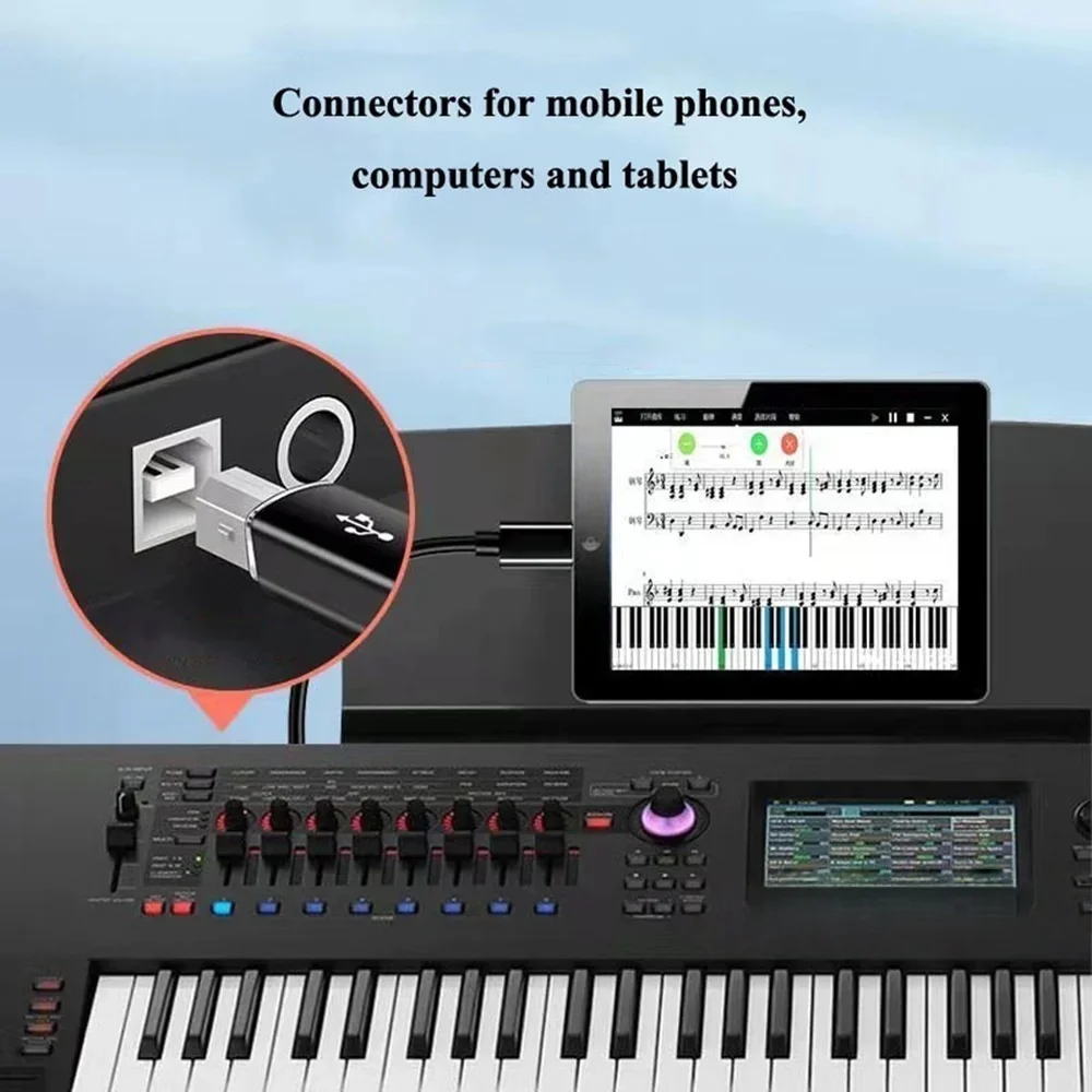 Adaptador USB B macho a USB tipo C hembra para controlador MIDI, convertidor de transferencia de datos para impresora HP Canon Lexmark, escáner, copiadora