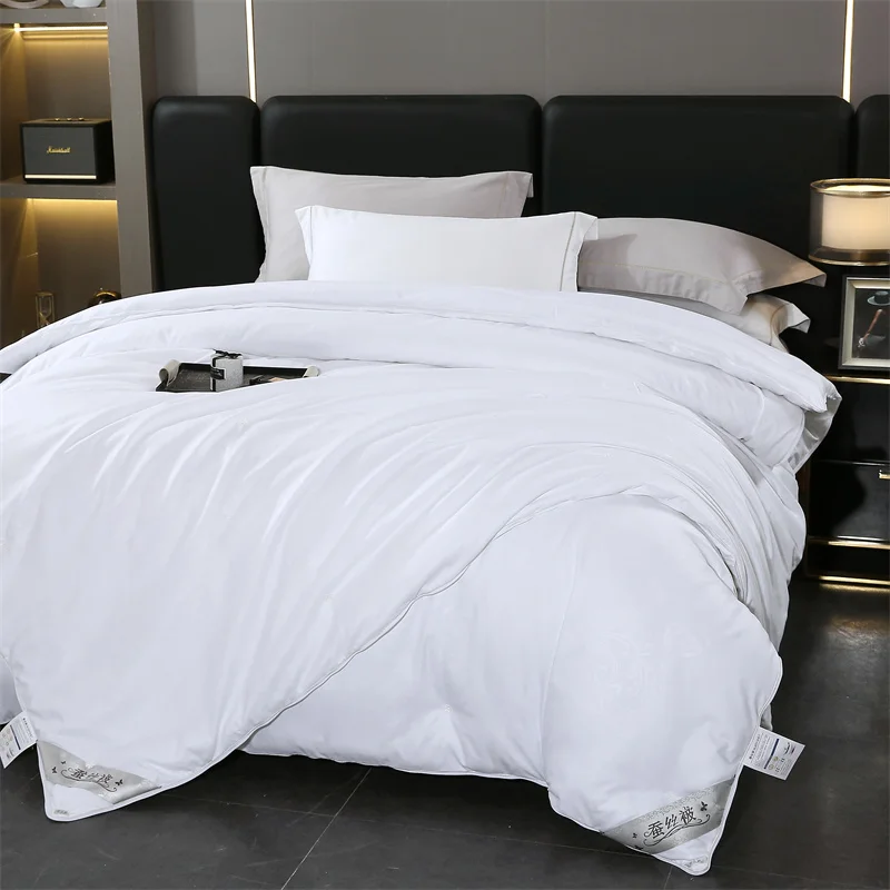 Edredón de seda de morera Natural, edredón de lujo de tamaño Queen y King, ropa de cama de verano e invierno, relleno para pareja individual