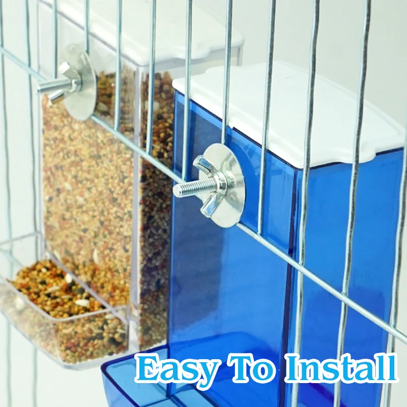 Comedero automático para pájaros, jaula para codornices y loros, caja alimentadora colgante, montaje automático antiderrames, periquito, cacatúa, Conure, dispensador de alimentos