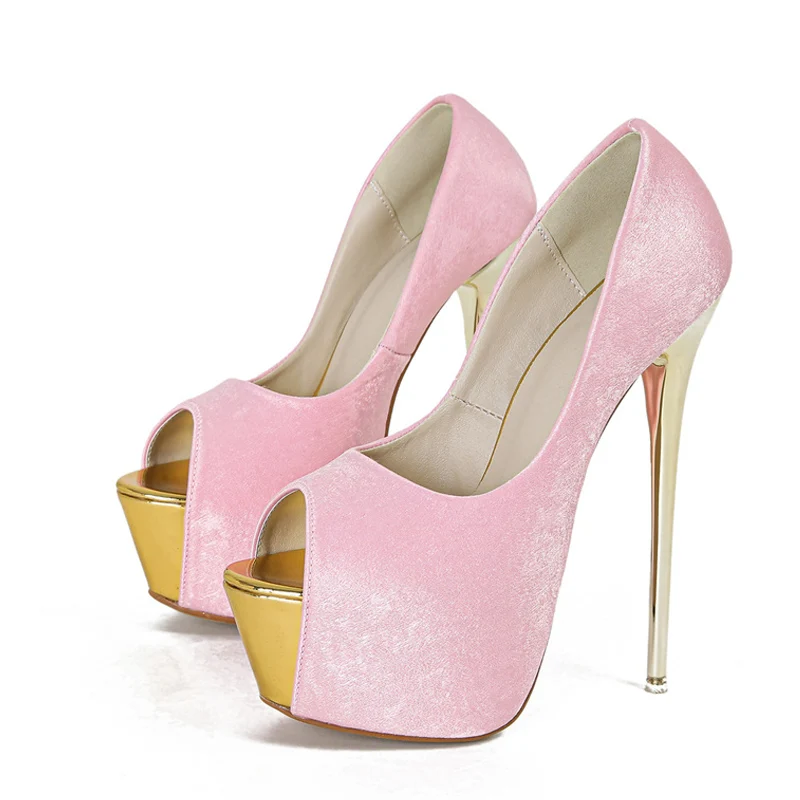 Liyke, zapatos elegantes para fiesta, boda, banquete, zapatos sexis poco profundos con punta abierta, tacones súper altos, zapatos de tacón con plataforma, talla grande 43 44 45