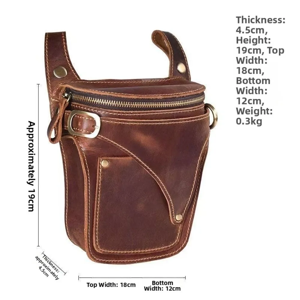 Retro Riñonera Multifuncional para Hombre, Impermeable, Ajustable, de Cuero, con Bolsillo para Teléfono, para Actividades al Aire Libre