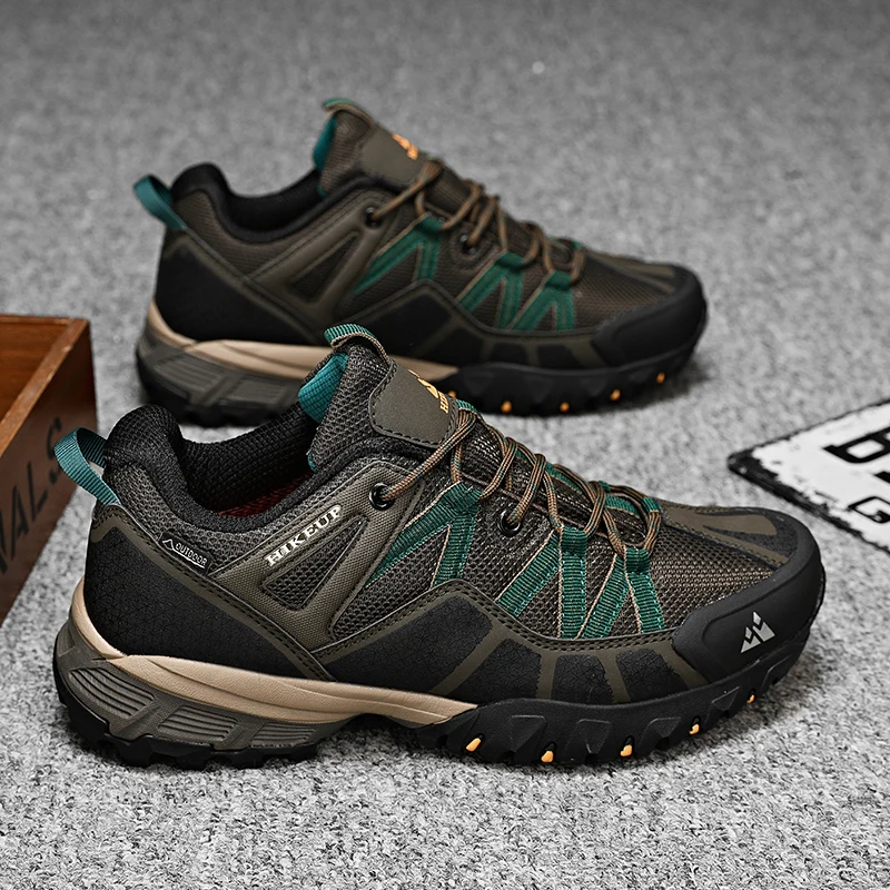 HIKEUP, zapatillas antideslizantes con amortiguación transpirable, zapatos de senderismo para hombre, zapatillas deportivas para correr y senderismo, zapatos deportivos de montaña al aire libre para hombre