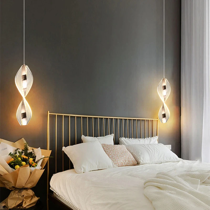 Lámpara colgante geométrica acrílica moderna, iluminación Led para dormitorio, sala de estar, restaurante, decoración del hogar