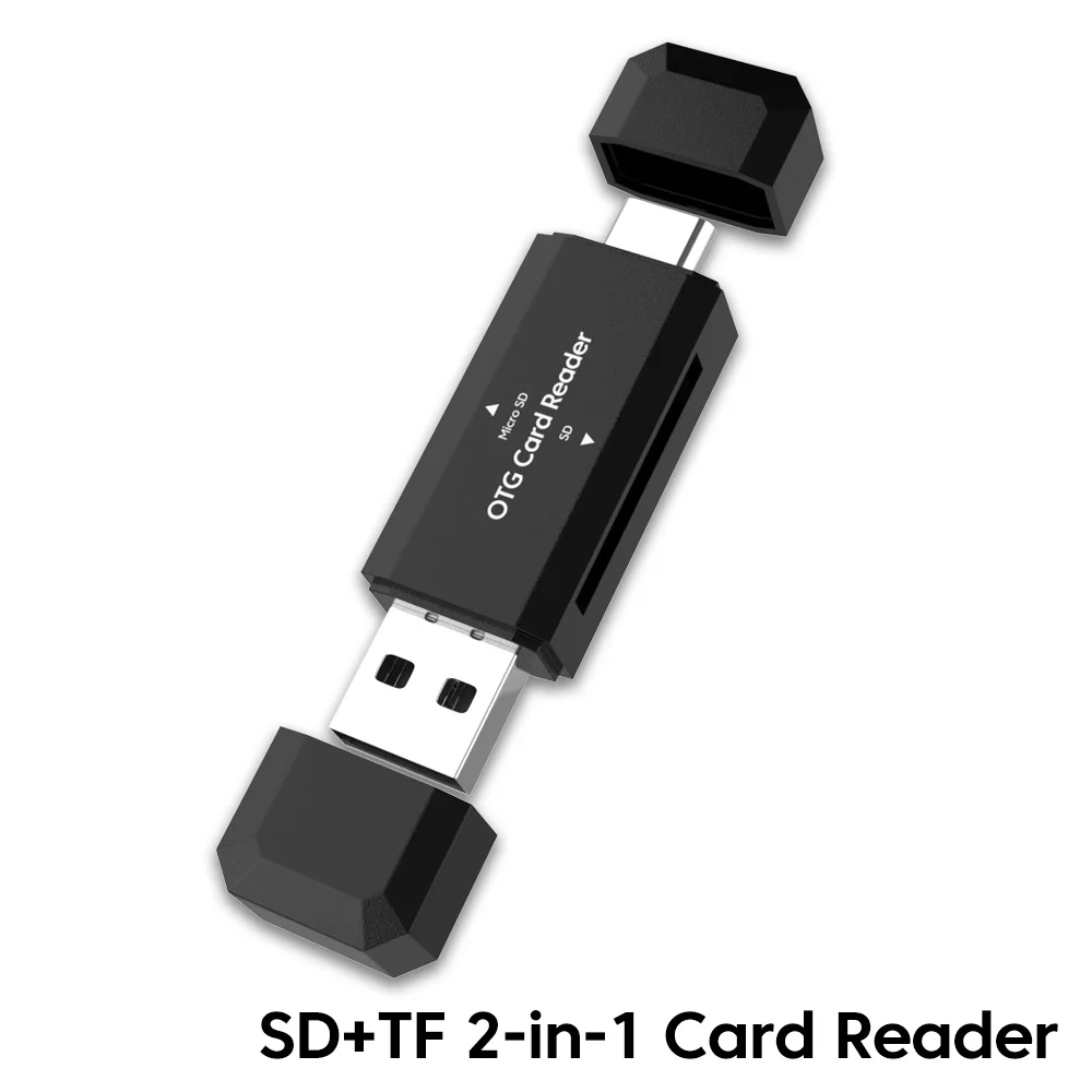 Lector de tarjetas SD TF tipo C 2 en 1 lector de tarjetas USB 2,0 para PC accesorios para portátiles lector de tarjetas de memoria inteligente de alta velocidad adaptador de tarjeta SD
