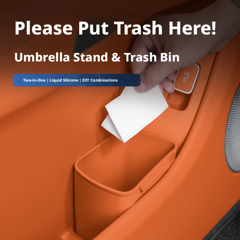 SEAMETAL - Portavasos para Puerta de Coche, Contenedor de Almacenamiento, Cubo de Basura, Silicona Impermeable, Organizador Universal para Puerta de Coche, Soporte para Bebidas