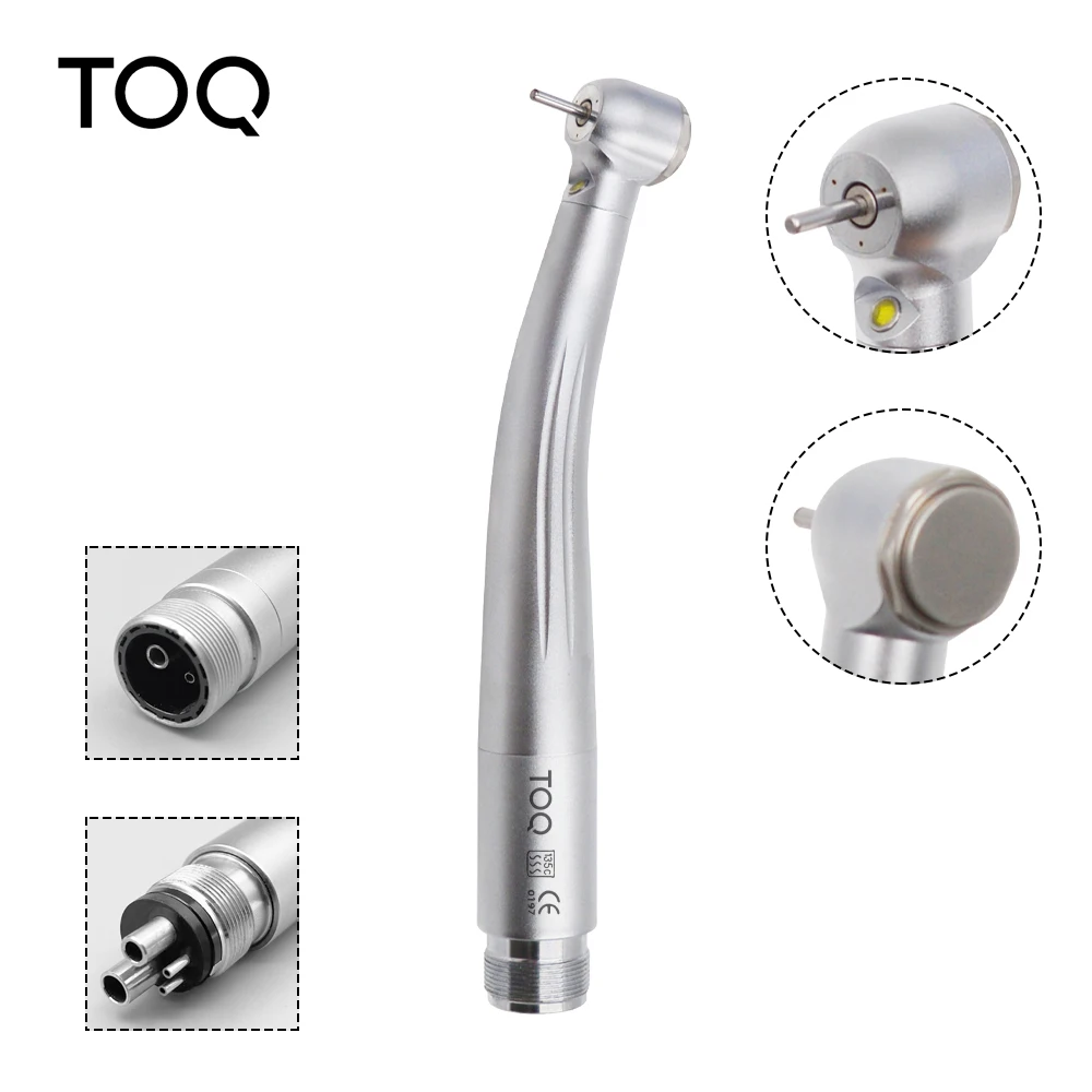 Turbina Dental de Alta Velocidad con Luz LED, Cartucho de Rotor, Pulverizador de Agua, Pieza de Mano de 2/4 Orificios