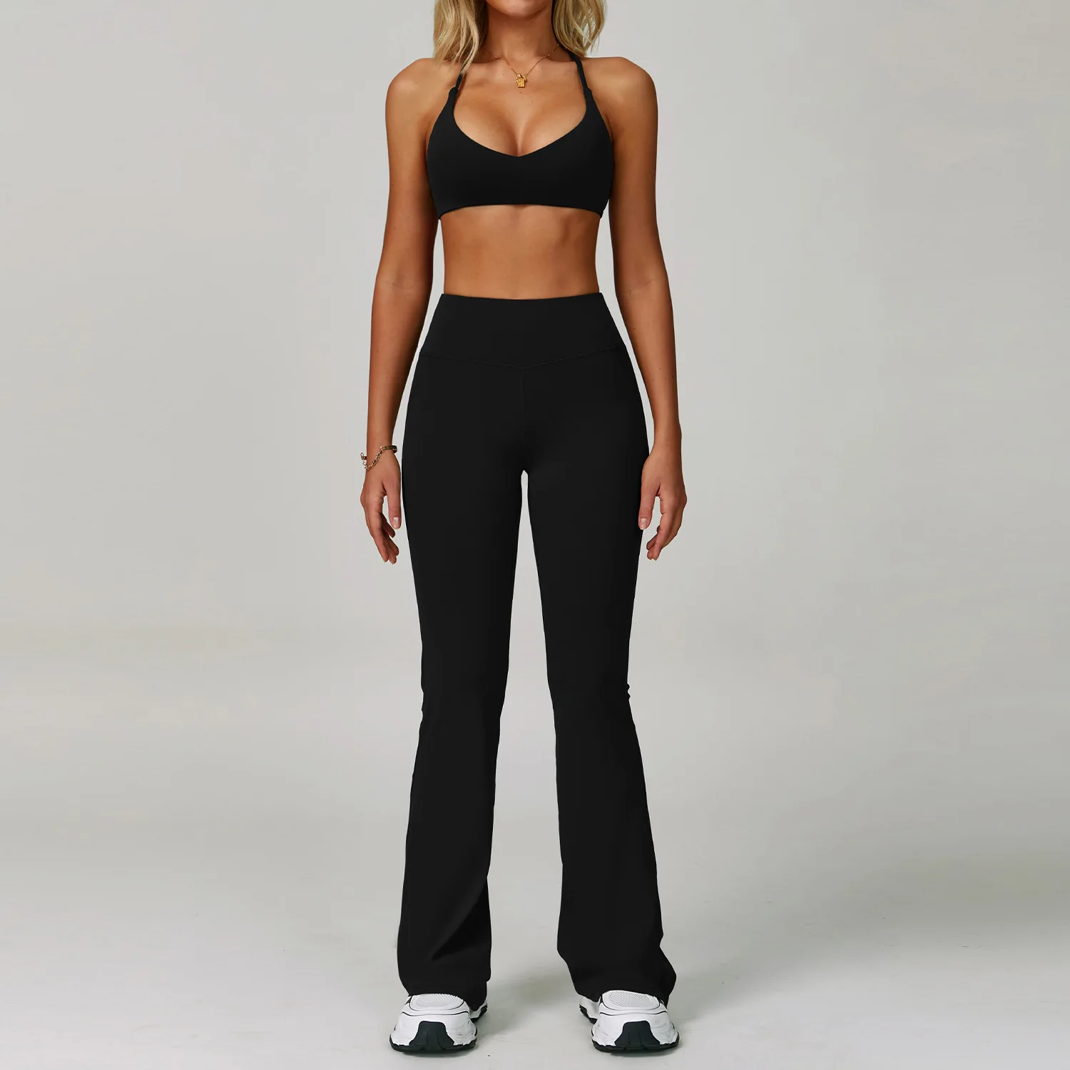 Yoga Set Women's Sportswear Yoga Suit Sports Top High Waist Leggings Two Piece Workout Clothes Fitness Gym Sets Athletic Wear