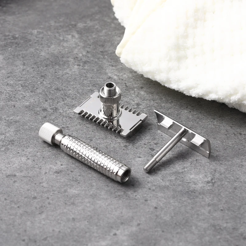 Afeitadora de seguridad ajustable para hombre Yaqi Ultima Open Comb de acero inoxidable