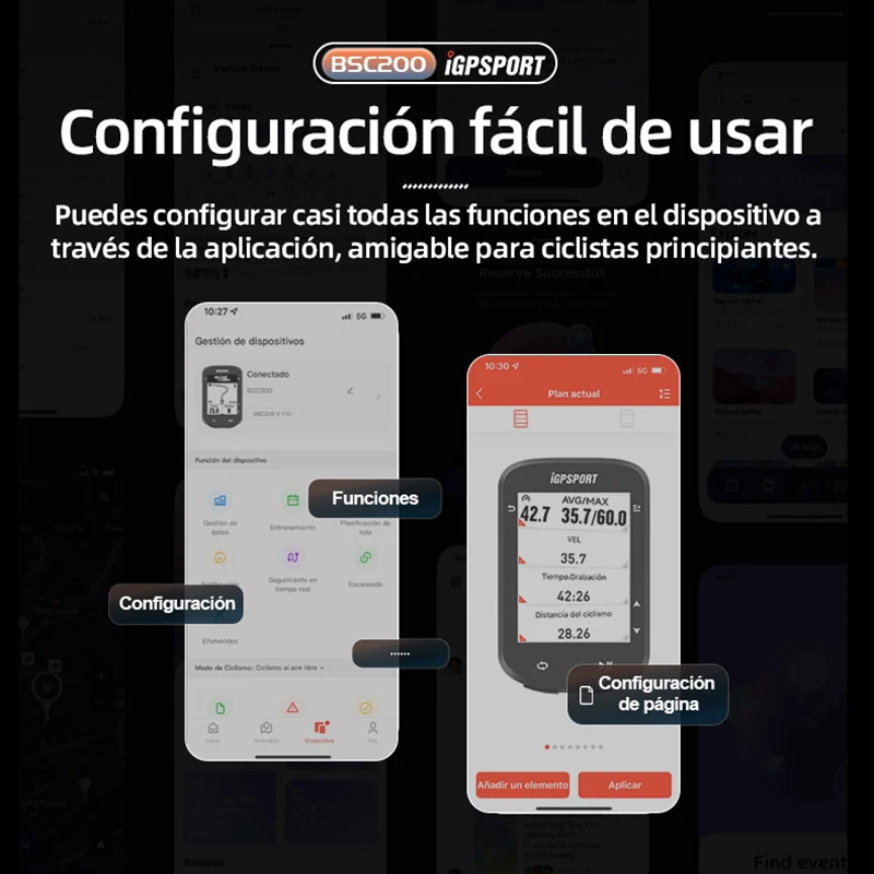Ordenador inalámbrico para bicicleta, GPS IGPSPORT-ordenador inalámbrico BSC200 bsc 200 para bicicleta, velocímetro con GPS, odómetro,  pulgadas, ANT + APP, sincronización de pendiente, altitud Español Lengua española