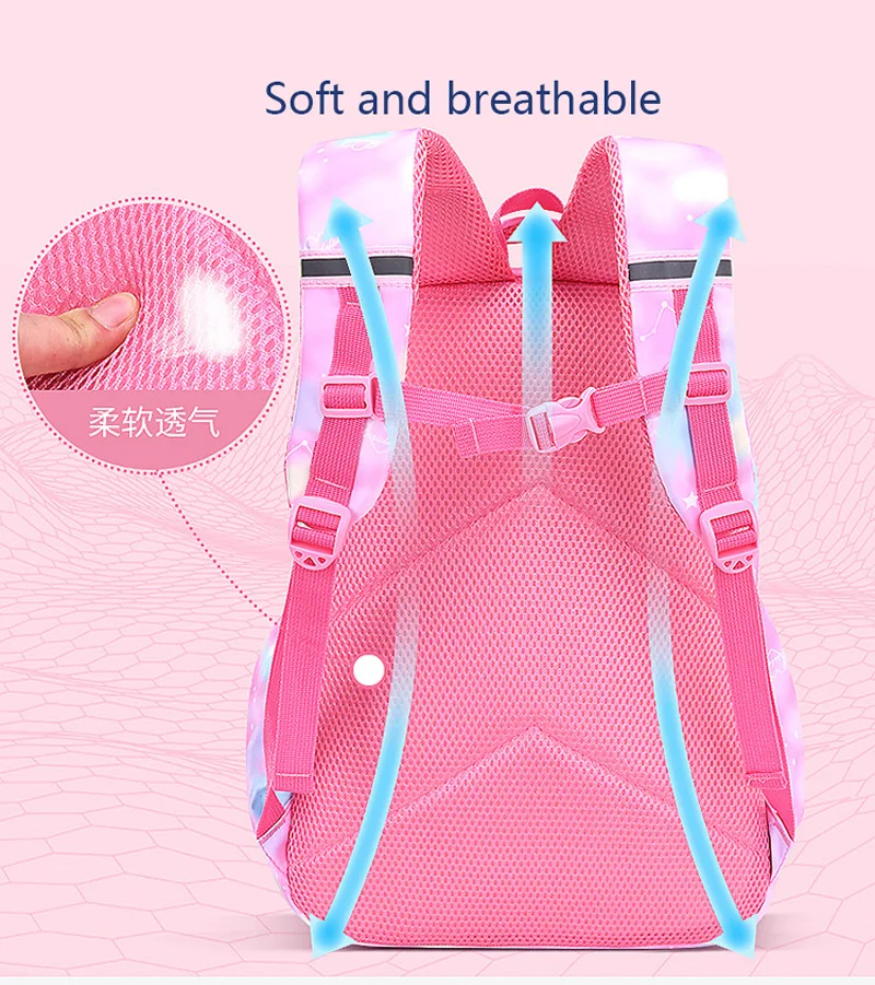 Mochila escolar para niños y niñas, color rosa, para chico, adolescente, primaria, Kawaii, bonita, resistente al agua