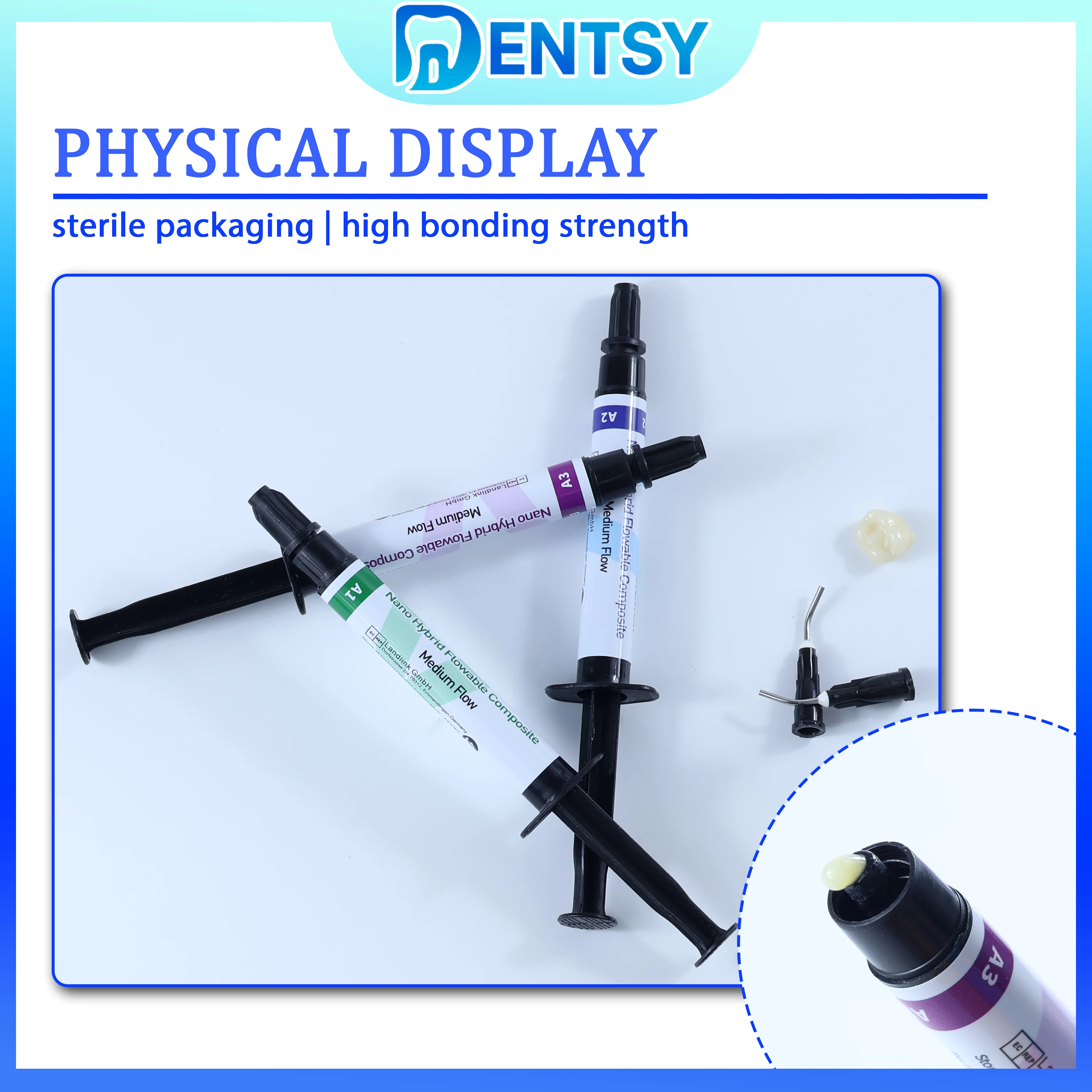 Kit de Resina Compuesta Fluida Dental - Resina Fotopolimerizable A1-A3.5 con Gel Grabador y Primer Adhesivo para Restauraciones