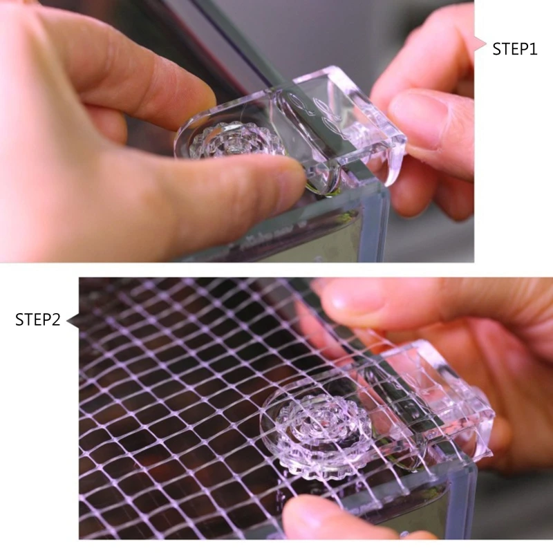 Accesorio de mamparo para pecera, soporte de abrazadera de red antisalto, Clip fijo transparente acrílico, Clips de cubierta para acuario, accesorios para acuario