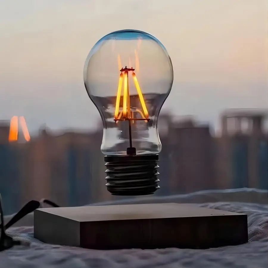 Lámpara de levitación magnética, bombilla LED de vidrio flotante creativa, decoración de escritorio de oficina en casa, mesa de regalo de cumpleaños, luz nocturna novedosa