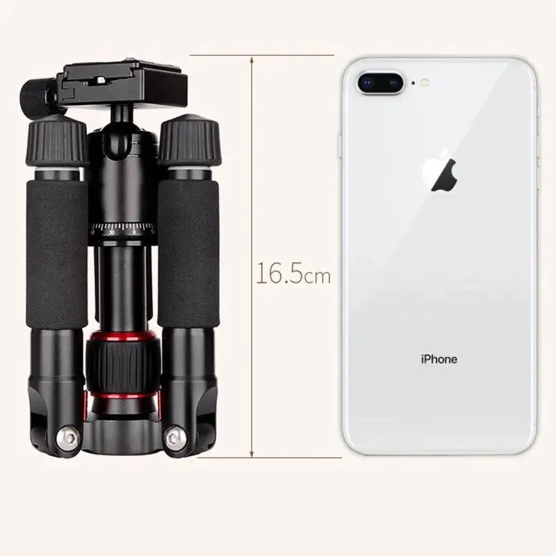 Trípode portátil FM5S, soporte de viaje ligero, Mini trípode de vídeo de sobremesa con cabezal de bola de 360 grados para cámara DSLR SLR