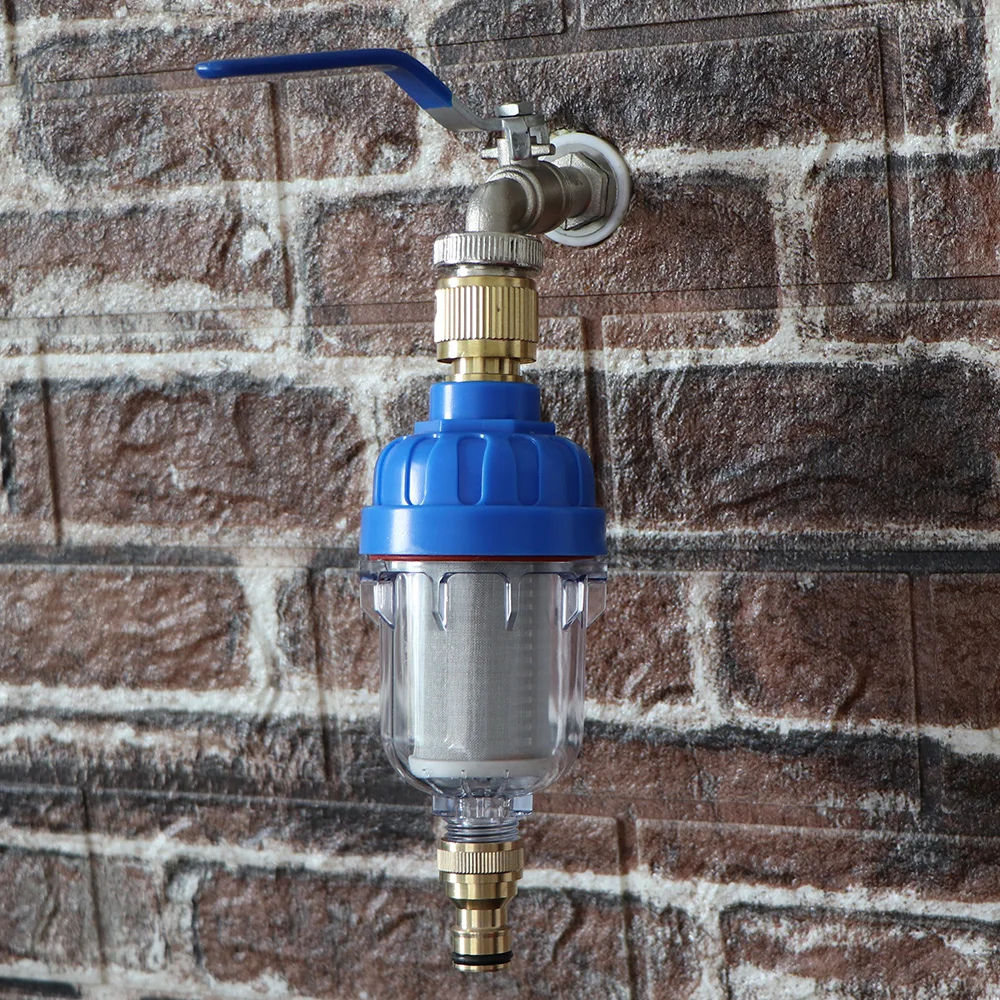 Filtro de grifo de jardín prefiltro de 1/2 ", 40μm, con filtro de pantalla de acero inoxidable 316, impurezas para cocina, baño y patio, 1 ud.