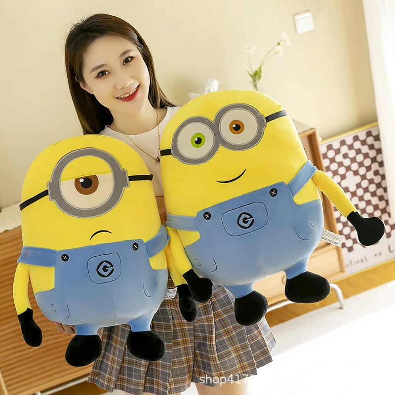 Lindo Minions película periferia amarillo peluche Bob Stewart juguete de peluche Jeans muñeco de peluche almohada decoración niños regalo de cumpleaños