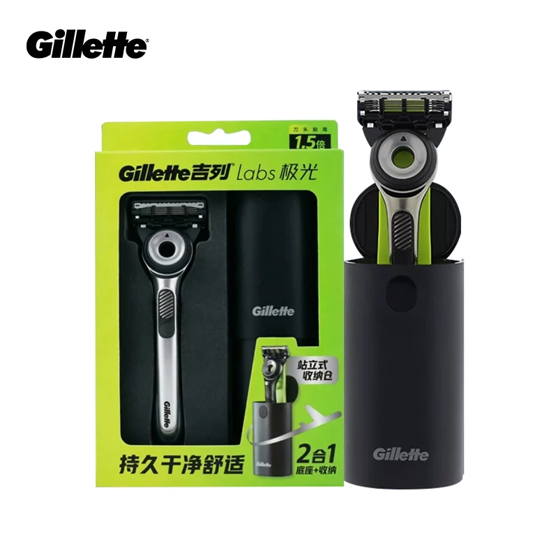 Estuche de Viaje 2 en 1 Gillette Labs, Soporte Magnético Compacto para Afeitado con Ventilación e Higiene para la Maquinilla de Afeitar Gillette Labs