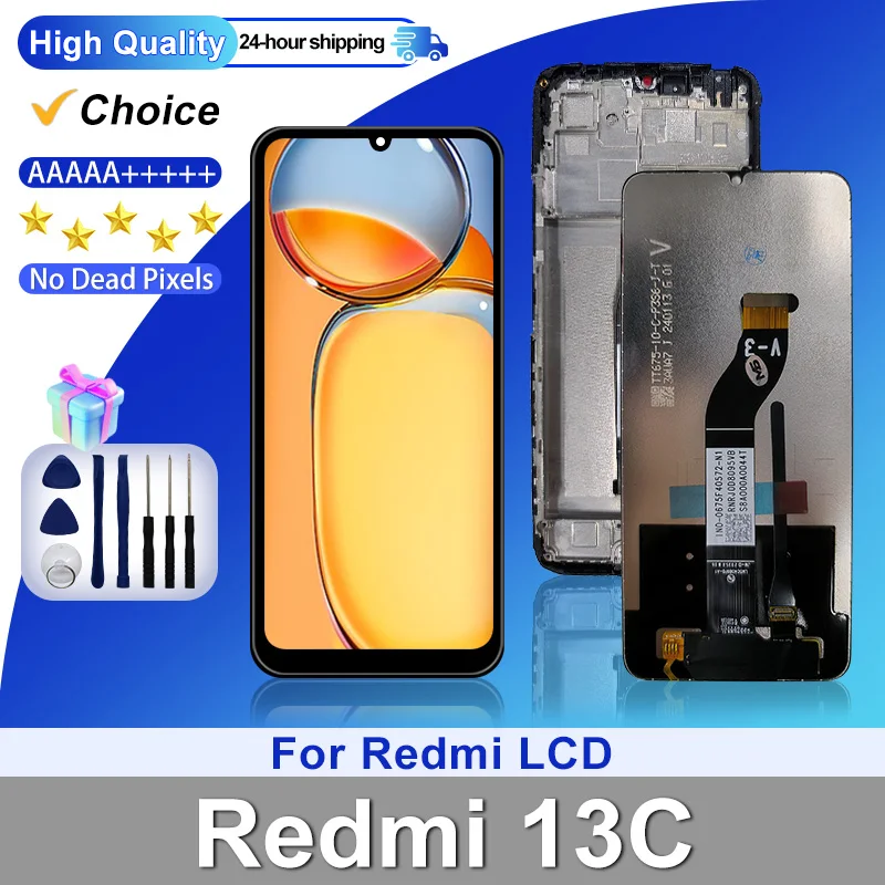Elija para Xiaomi Redmi 13C pantalla LCD Digitalizador de pantalla táctil 23100RN82L 23106RN0DA 23108RN04Y piezas de repuesto de pantalla
