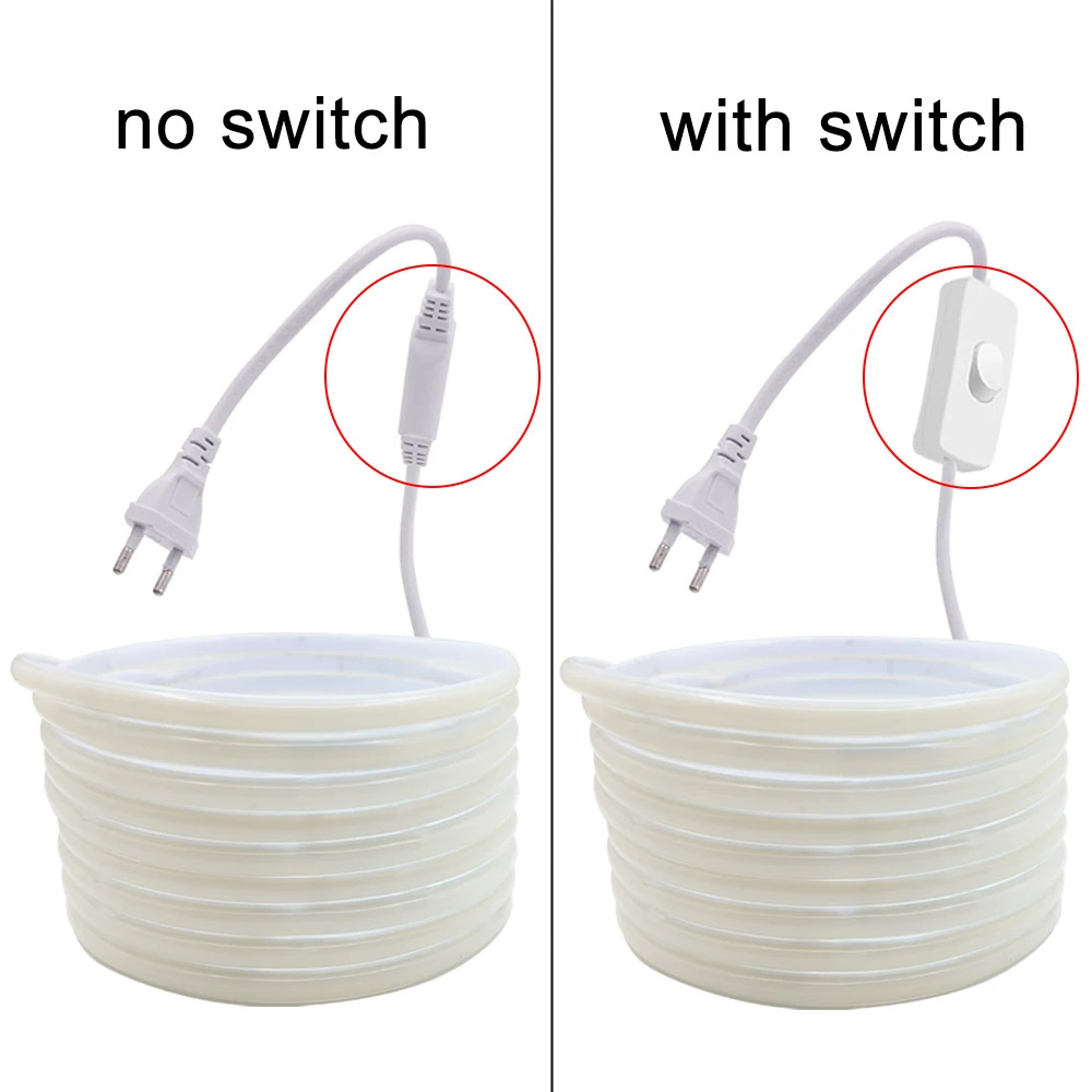 Tira de LED COB de 220V de Alta Luminosidad, Cinta Flexible para Iluminación de Habitaciones, Dormitorios y Cocinas