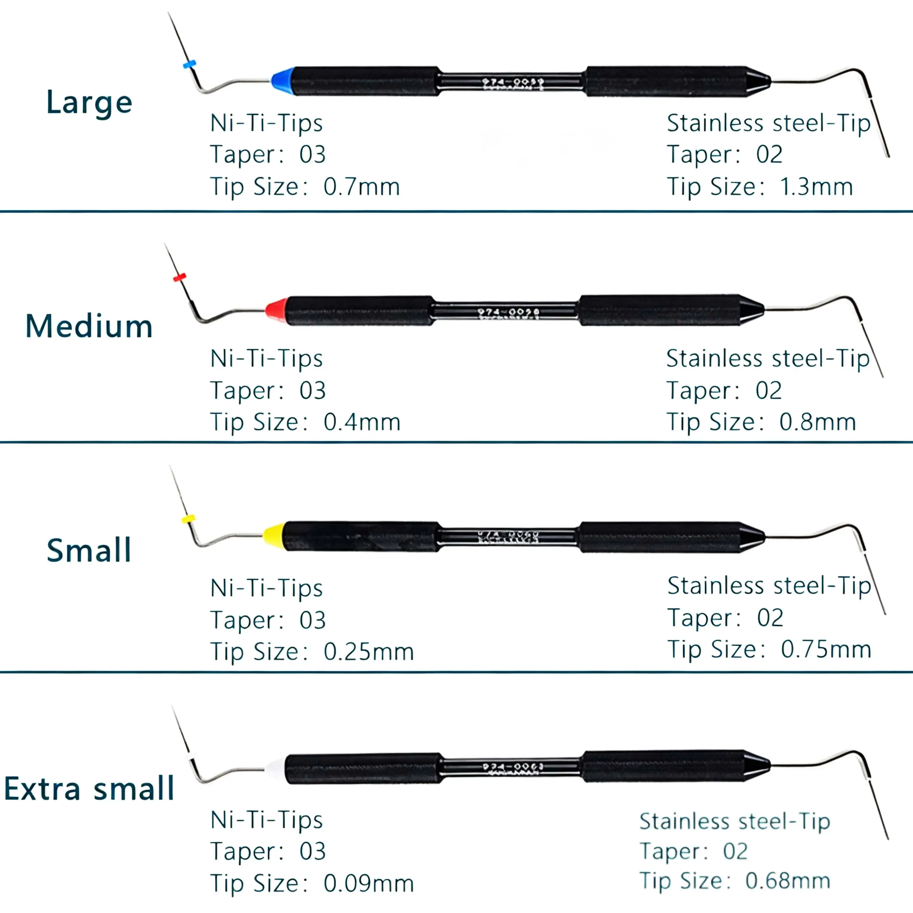 Pinza Endodóntica Buchanan con Punta de NiTi # 0 # 1 # 2 Herramientas Endodónticas para Compactación Vertical de Gutta Percha, Instrumento de Odontología