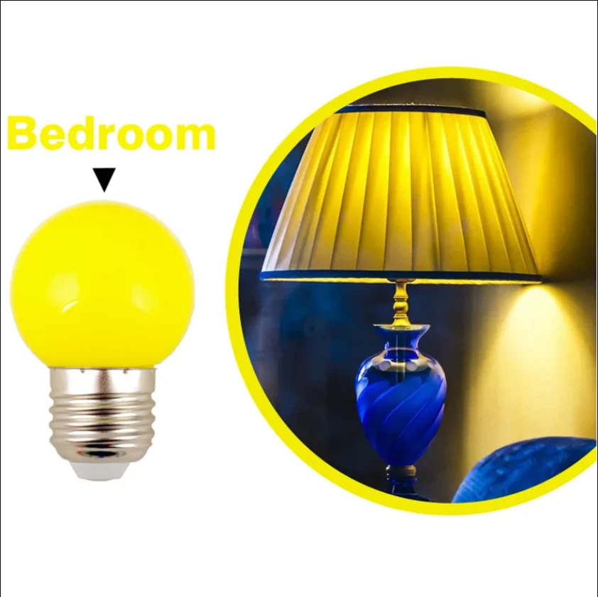 2 uds bombilla Led colorida G45 E27 220V lámpara LED rojo amarillo azul verde rosa naranja blanco Navidad boda luz nocturna interior