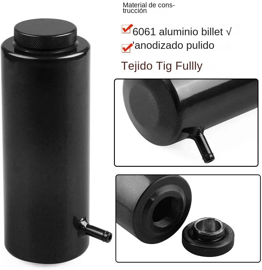 Tanque de refrigerante Universal para radiador, tanque de expansión de refrigerante de 800ml, botella de captura de refrigeración, depósito de desbordamiento, estilo de aluminio para coche