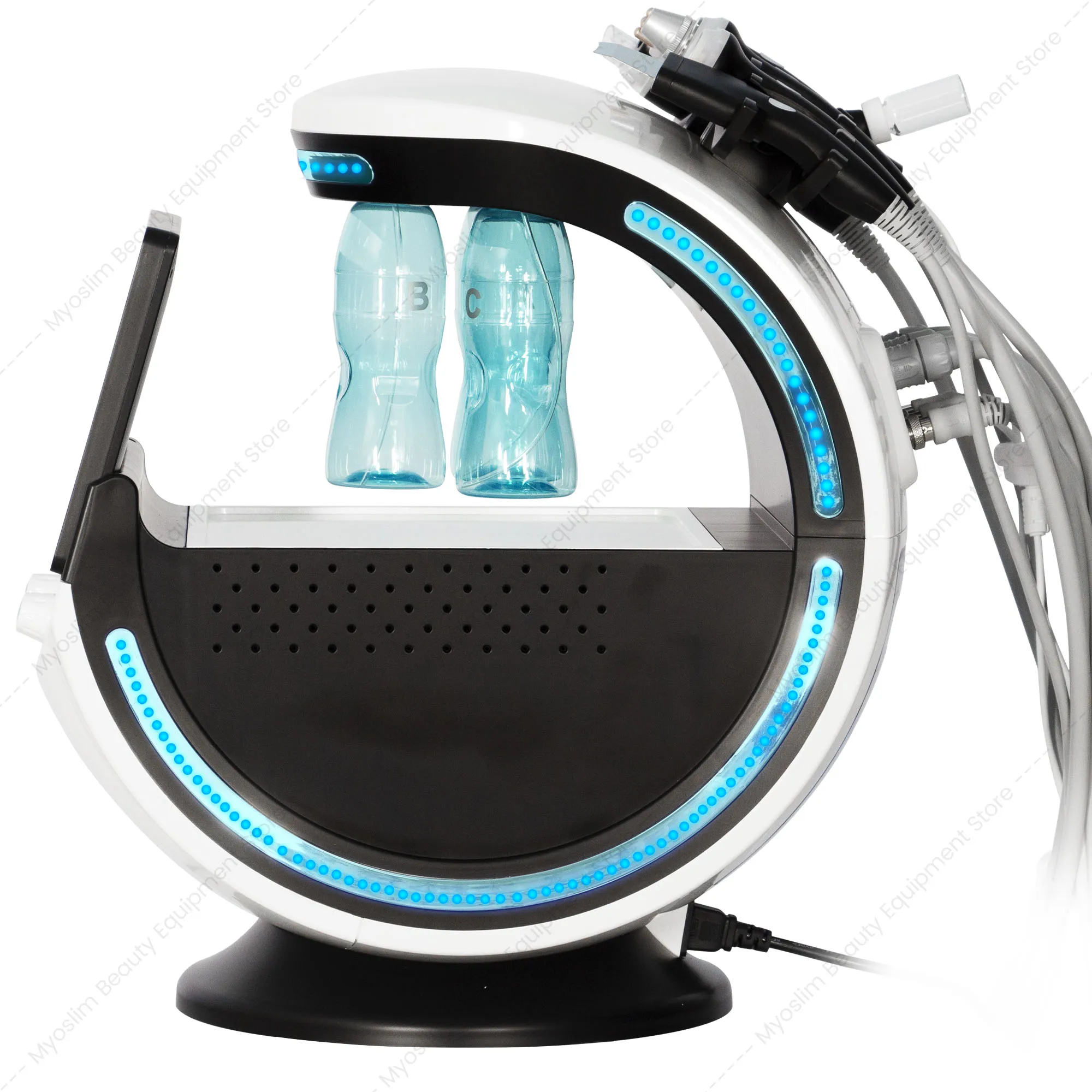 Máquina facial profesional 7 en 1 para hidrodermoabrasión con oxígeno, dispositivo de belleza Aquafacial para rejuvenecimiento de la piel con analizador de piel facial