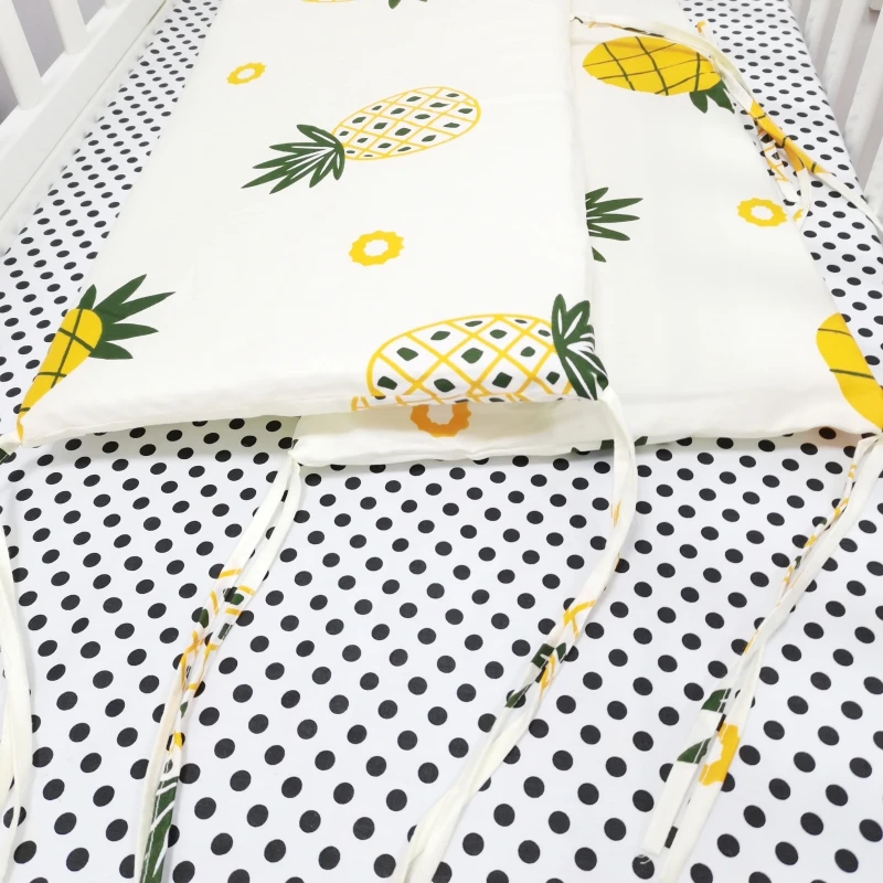 Valla para cuna de bebé de 200x30cm, barandilla de protección para cama de algodón, parachoques grueso, Protector alrededor de cuna de una pieza, decoración para habitación de bebé