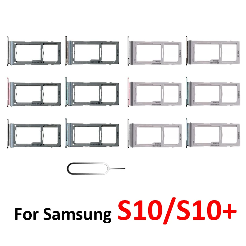 Para Samsung S10 G973F G973, Nueva Bandeja de Tarjeta SIM, Carcasa con Ranura para Tarjeta Micro SD, Compatible con S10 Plus S10+ G975F G975