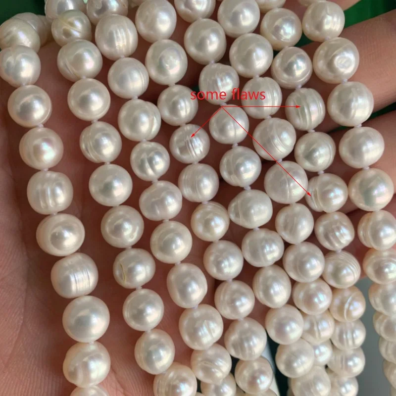 Collares de perlas naturales, joyería de perlas de agua dulce de 9-10mm, collar de plata de ley 925 para mujer, regalo de compromiso