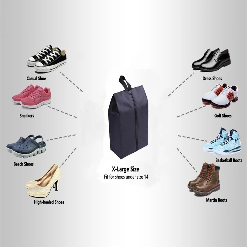 Paquete de 2 o 4 bolsas de almacenamiento de zapatos impermeables de nailon portátiles con cierre de cremallera para hombres y mujeres, organizador de artículos de viaje o familiar