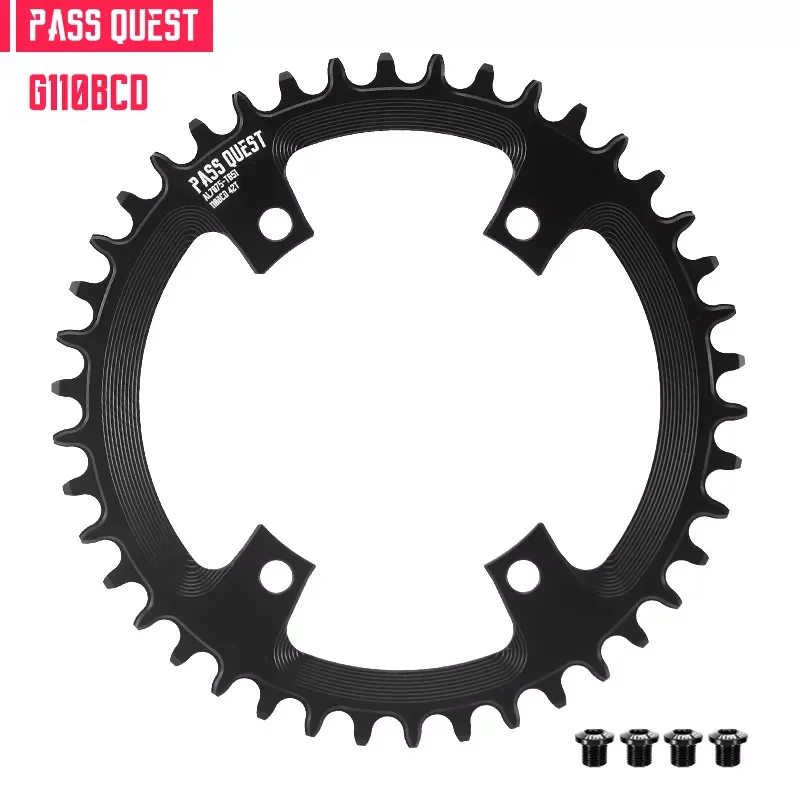 PASS QUEST 110BCD Plato 4-Bolt GRX Round/Oval 36T-52T Rueda de cadena para bielas SHIMANO GRX FC-RX810/FC-RX600