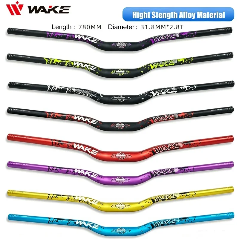 Manillar de Bicicleta WAKE de 720 mm/780 mm para Bicicleta de Montaña, Elevación de 30 mm, Aleación de Aluminio, 31,8 mm, Manillar Tipo Swallow para MTB