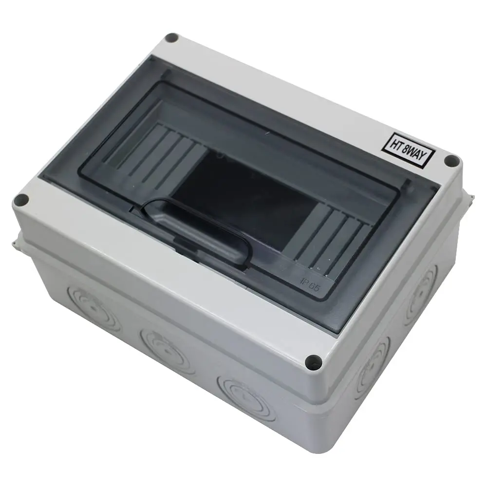 Caja de Distribución MCB de 8 Vías para Riel DIN, IP65, ABS, con Cubierta Transparente, para Interruptores de Circuito de Pared en Interiores