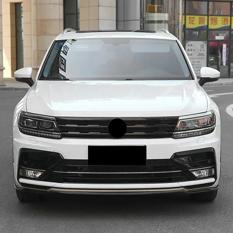 Para VW Tiguan MK2 2016-2021, parachoques delantero de coche, rejilla central de malla, tiras de moldura, cubierta embellecedora, estilo cromado