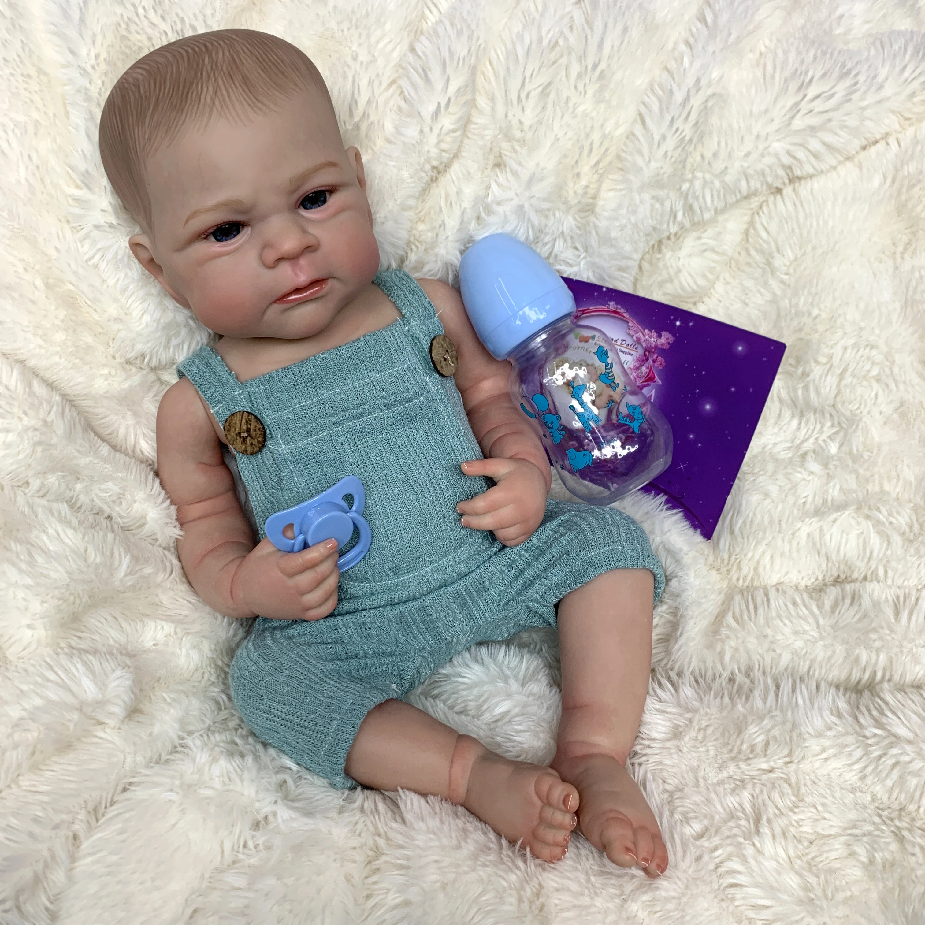 Muñecas OtardDolls Elijah Boy de 19 pulgadas, muñecas de vinilo de silicona suave de cuerpo completo, muñecas pintadas y lavables, juguetes para regalo de Navidad, Muñecas Reborn