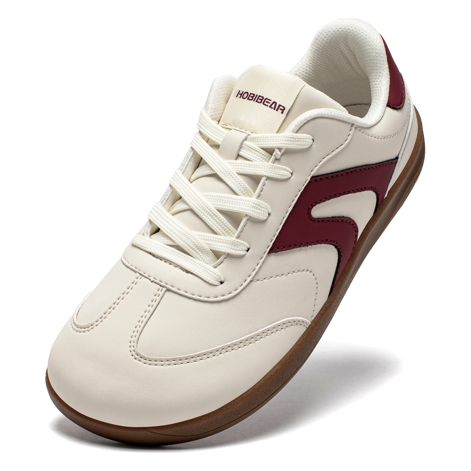 HOBIBEAR Zapatos de punta ancha Zapatillas de deporte descalzas de cuero artificial unisex Zapatos casuales retro Zero Drop para mujeres y hombres