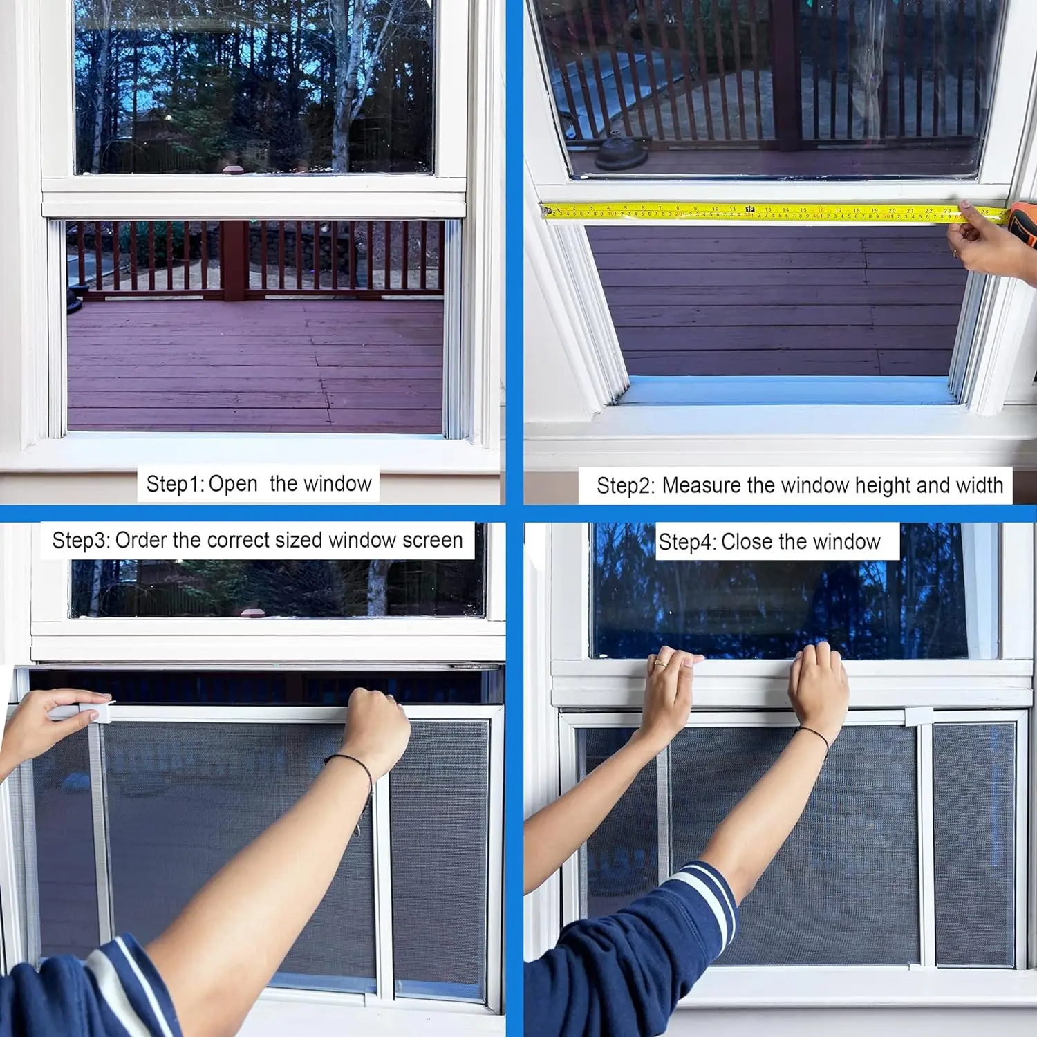 Pantalla de ventana expandible, ajustable de 2 vías, pantalla de repuesto perfecta para ventanas, puertas