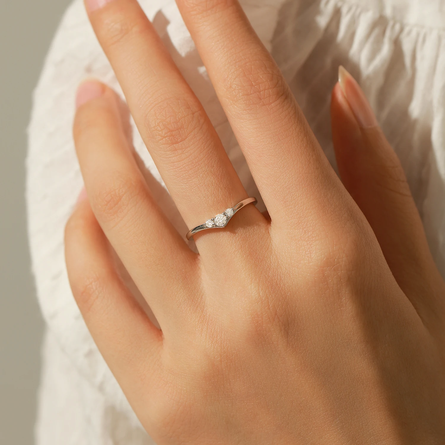 Anillo MODIAN de moissanita Simple eternidad, Plata de Ley 925, anillos de boda finos simples brillantes para mujer, regalo de joyería fina