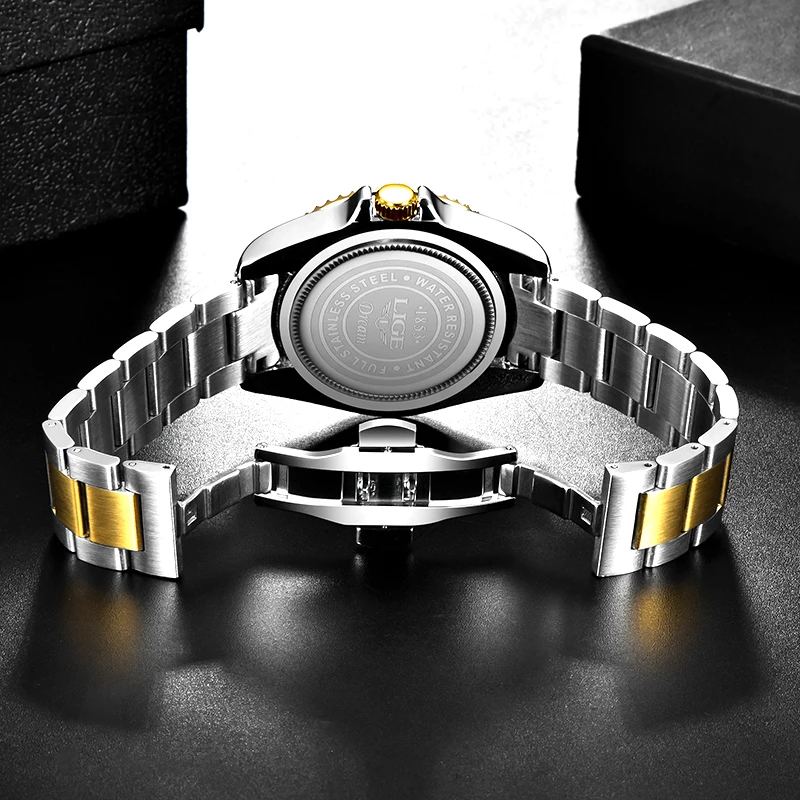 Reloj LIGE, Reloj de buceo a la moda de lujo de la mejor marca, Reloj de fecha resistente al agua para hombre, relojes deportivos, Reloj de pulsera de cuarzo para hombre, Reloj Masculino