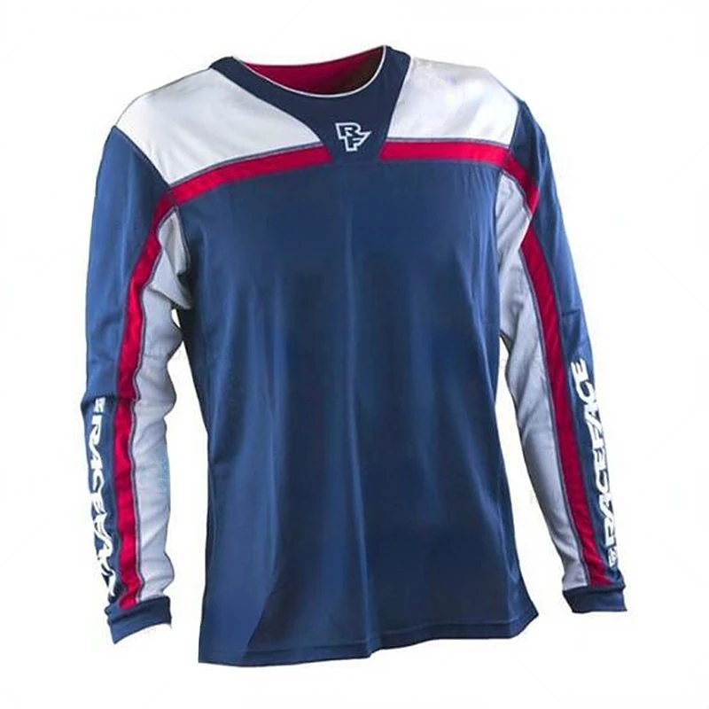 Deportes de carretera verano cuesta abajo al aire libre manga larga sudor secado rápido Motocross cuesta abajo bicicleta de montaña camiseta de ciclismo para hombres