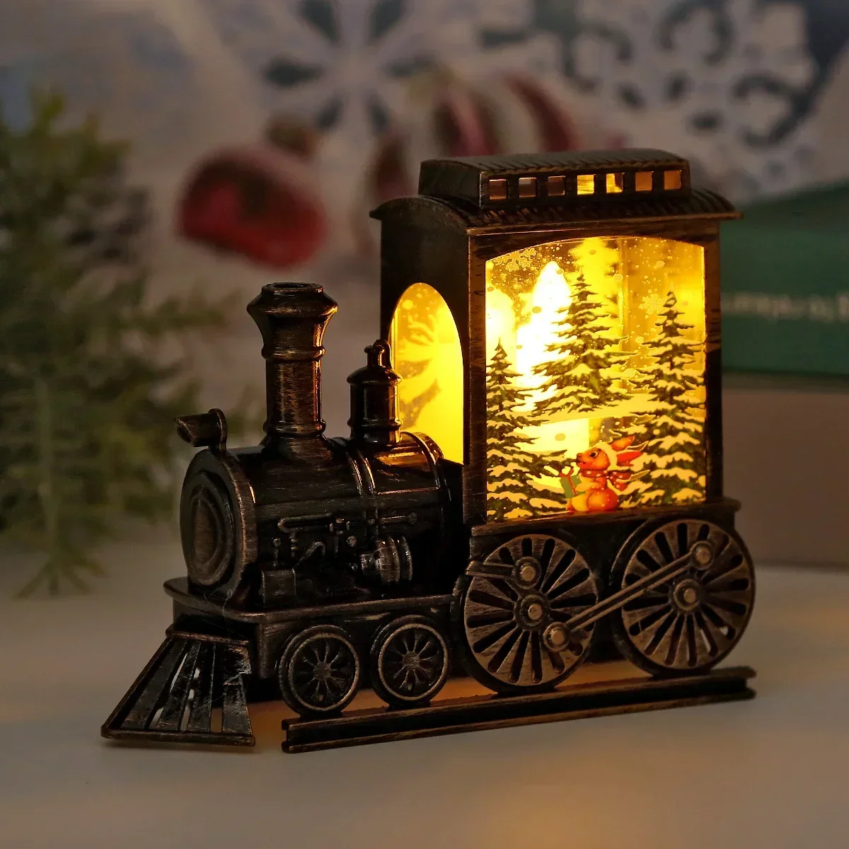 Luces LED de noche, lámpara de noche de tren portátil Vintage, linternas colgantes para exteriores alimentadas por batería, decoración festiva para fiesta de Navidad