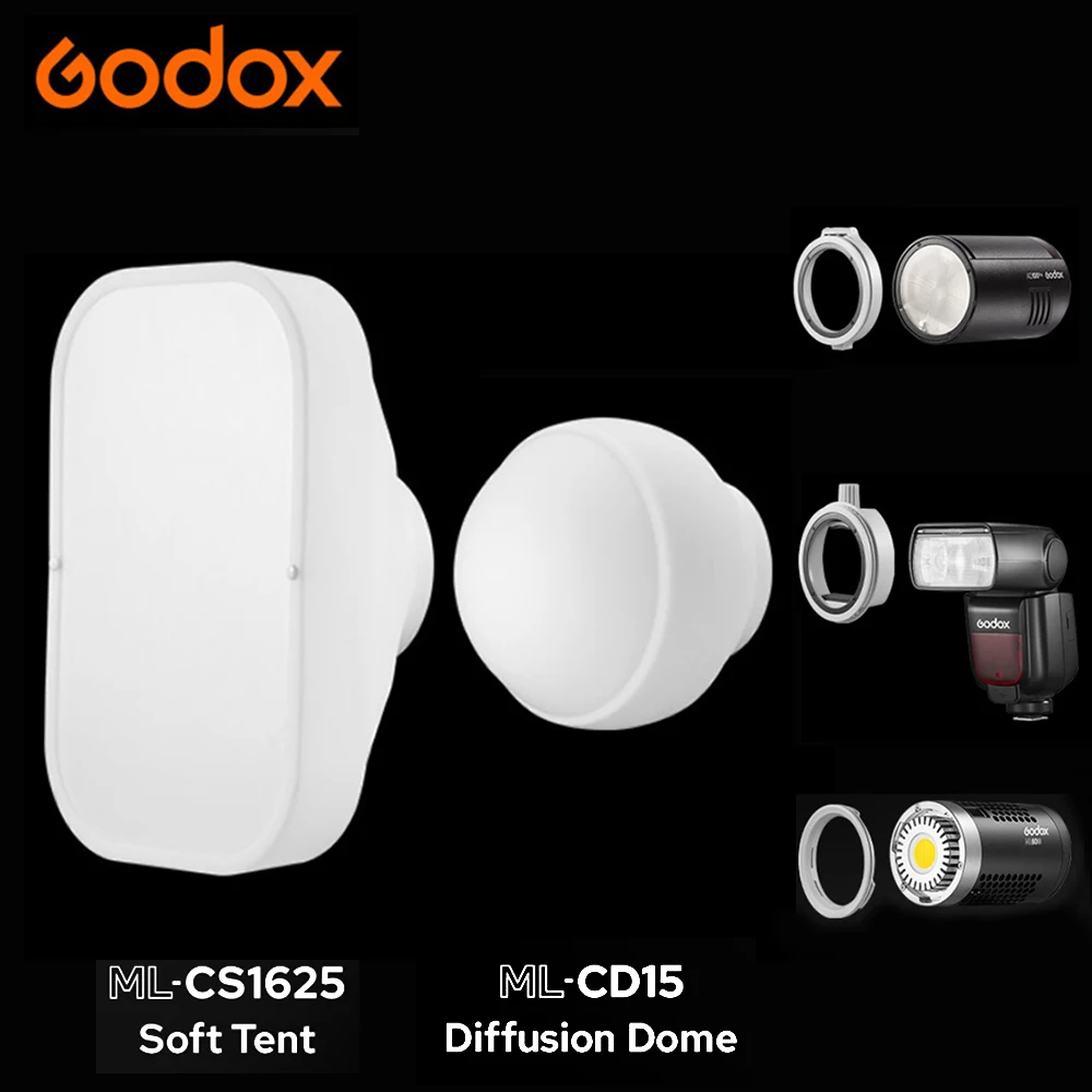 Godox ML-CD15 ML-CS162 tienda suave de cúpula de difusión para V1 AD100Pro AD200Pro TT685II TT600 V860III AD300Pro AD400Pro ML30 ML60 ML100