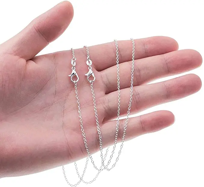 30 Uds. Collar de cadenas redondas circulares de 1MM de Plata de Ley 925 para mujer, joyería de diseño de lujo para fiesta a la moda, colgante de boda