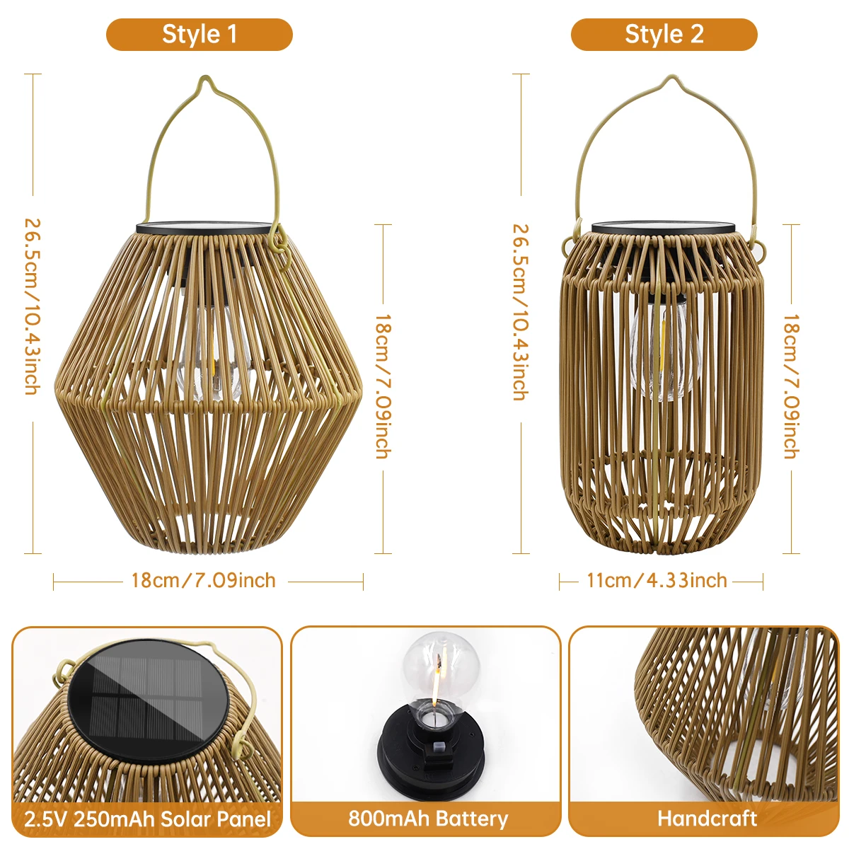 Linterna Solar para exteriores, farolillos solares impermeables para colgar en el exterior, lámpara bohemia, decoración para jardín y patio