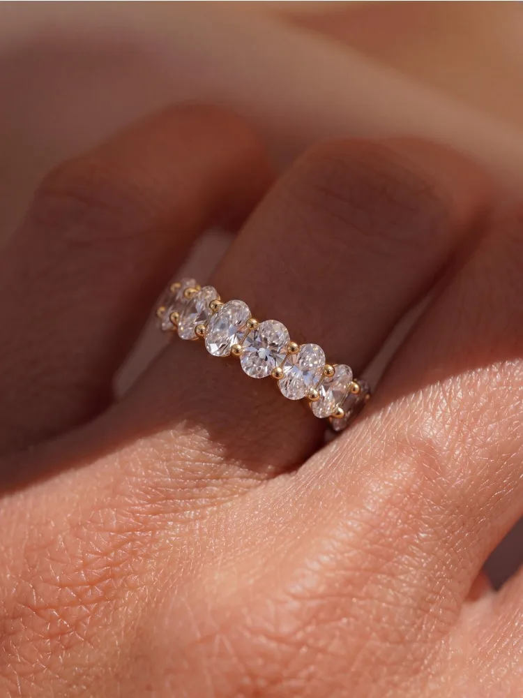 Anillo Ovalado de Plata de Ley 925 con Circonita, Clásico y Elegante, para Mujer, Compromiso, Boda, Joyería Fina de Lujo y Alta Calidad