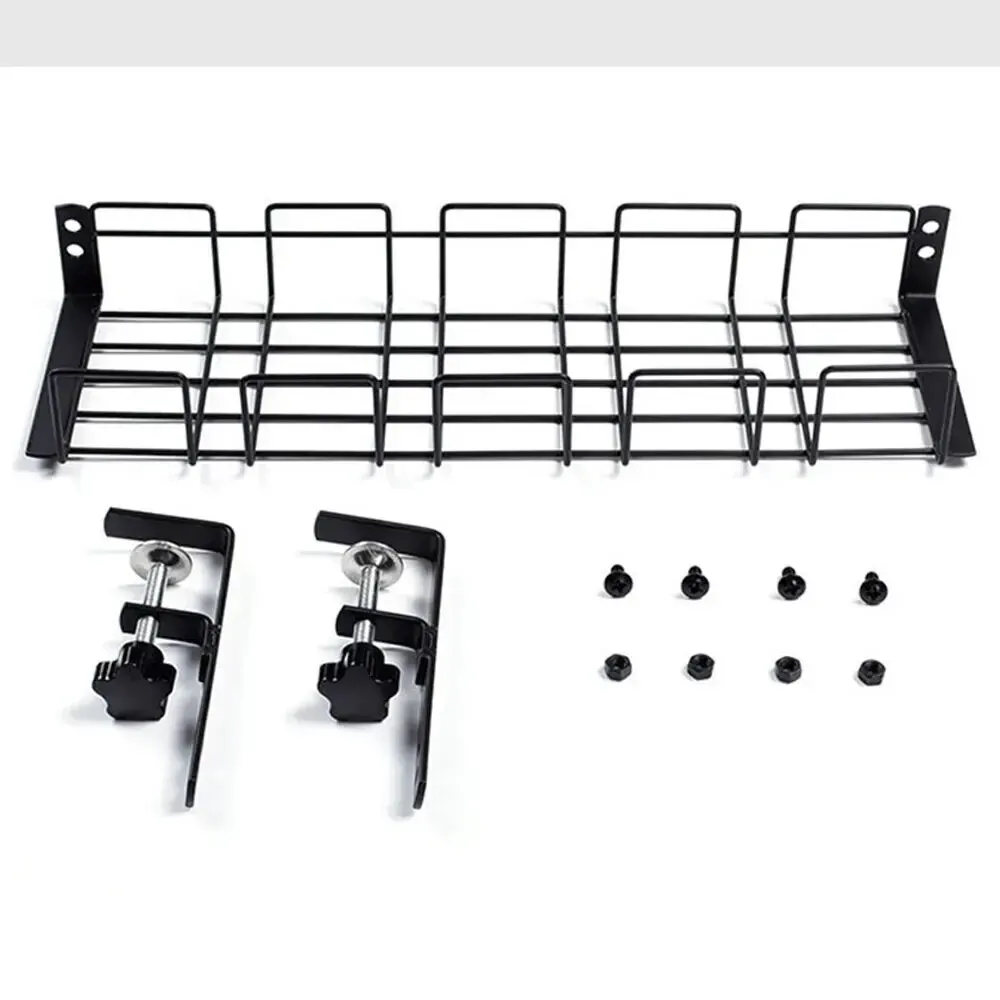 Estante de almacenamiento debajo de la Mesa, bandeja de gestión de cables de Metal, organizador de cables para escritorio de oficina en casa, sin perforación, accesorios de almacenamiento de cocina