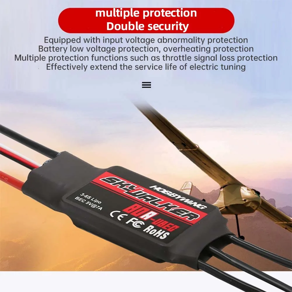 Hobbywing Skywalker 30A 40A 50A 60A 80A 100A 120A V2 controlador de velocidad ESC con UBEC para RC FPV Quadcopter avión helicóptero